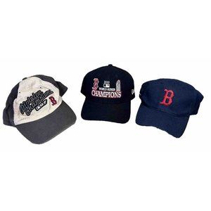 Lot Of 3 Boston Red Sox Hats Caps MLB Baseball Hat Strapback Hat Dad Hat